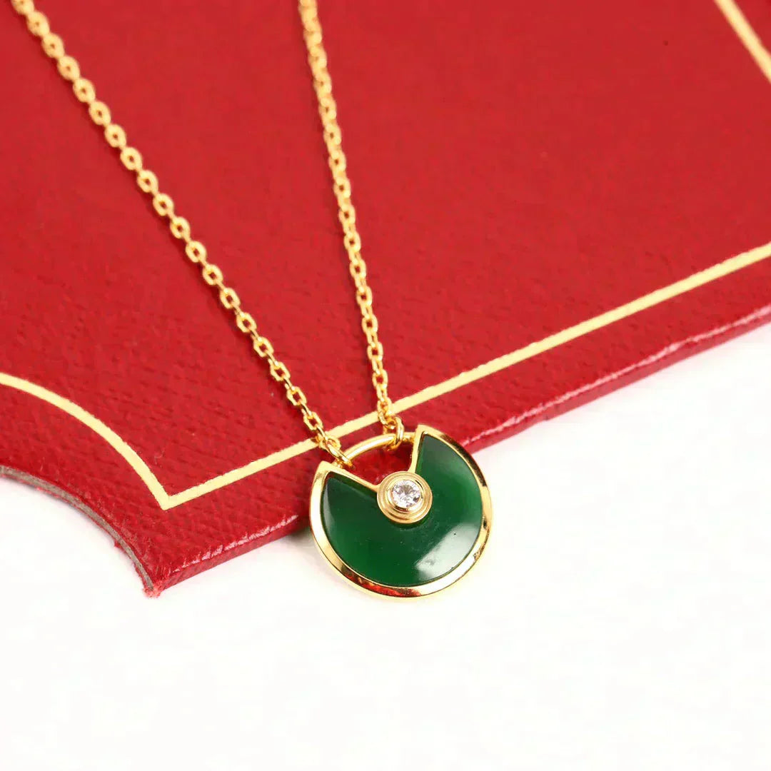 [Lumina]AMULETTE GOLD MALACHITE NECKLACE