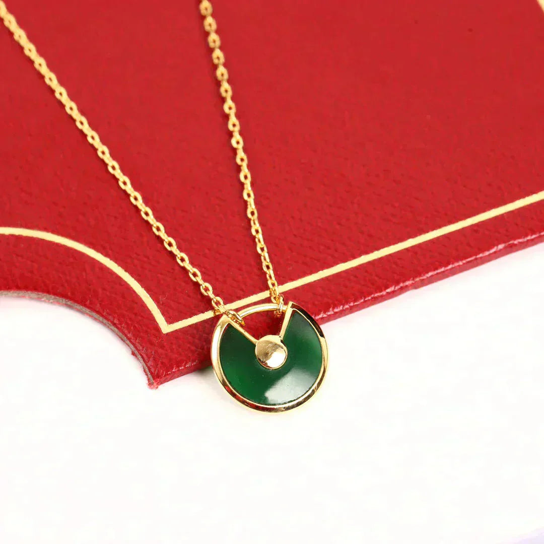 [Lumina]AMULETTE GOLD MALACHITE NECKLACE