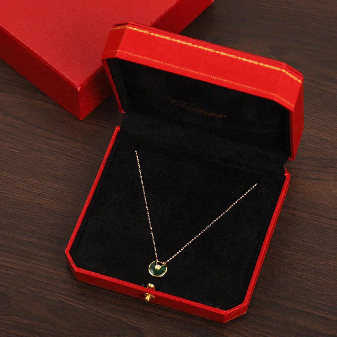 [Lumina]AMULETTE GOLD MALACHITE NECKLACE
