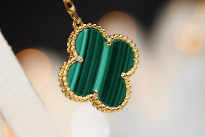 [Lumina]CLOVER EARRINGS GOLD MALACHITE DIAMOND 3 MOTIF