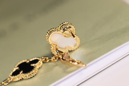 [Lumina]CLOVER EARRINGS GOLD ONYX MOP 3 MOTIF