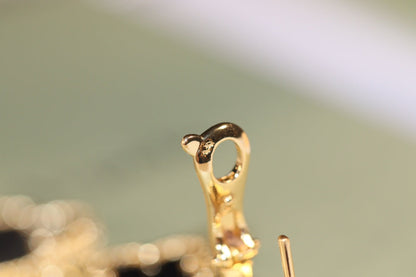 [Lumina]CLOVER EARRINGS GOLD ONYX MOP 3 MOTIF