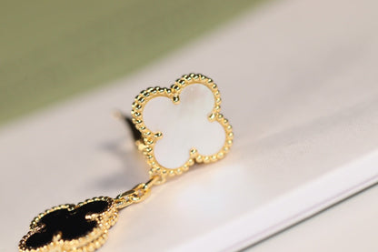 [Lumina]CLOVER EARRINGS GOLD ONYX MOP 3 MOTIF