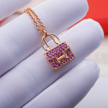 [Lumina]CONSTANCE PEDANT PURPLE DIAMOND NECKLACE
