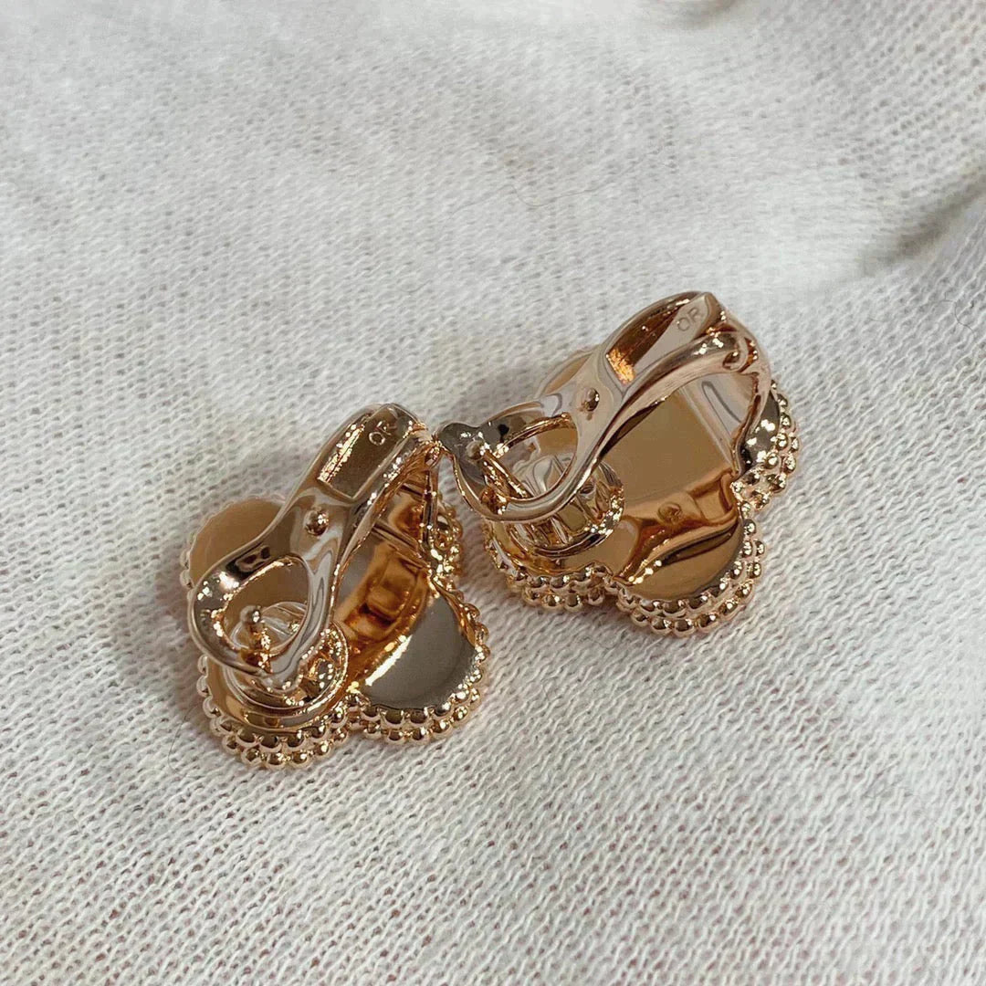 [Lumina]CLOVER MEDIUM 1 MOTIFS CARNELIAN  DIAMOND earrings