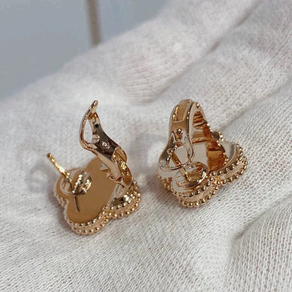 [Lumina]CLOVER MEDIUM 1 MOTIFS CARNELIAN  DIAMOND earrings