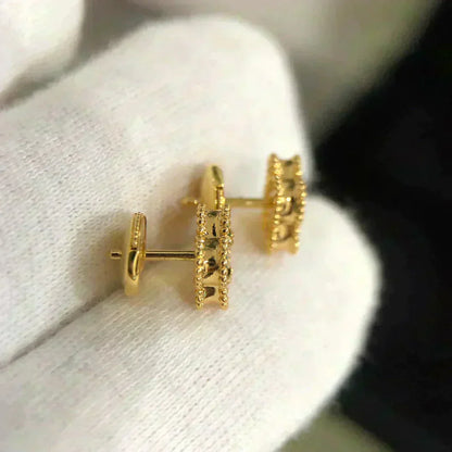 [Lumina]CLOVER MINI 9.5MM MALACHITE  EARRINGS