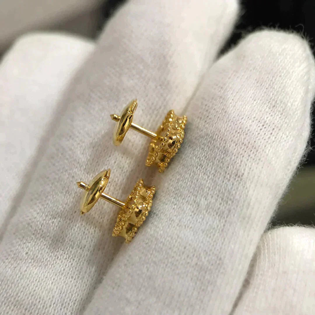 [Lumina]CLOVER MINI 9.5MM MALACHITE  EARRINGS