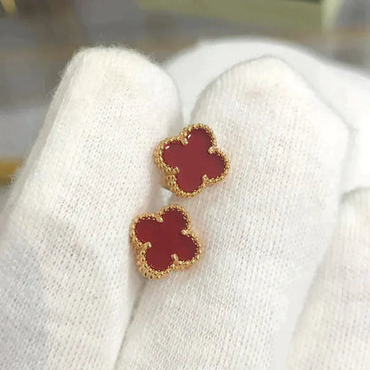 [Lumina]CLOVER MINI 9.5MM CARNELIAN EARRINGS