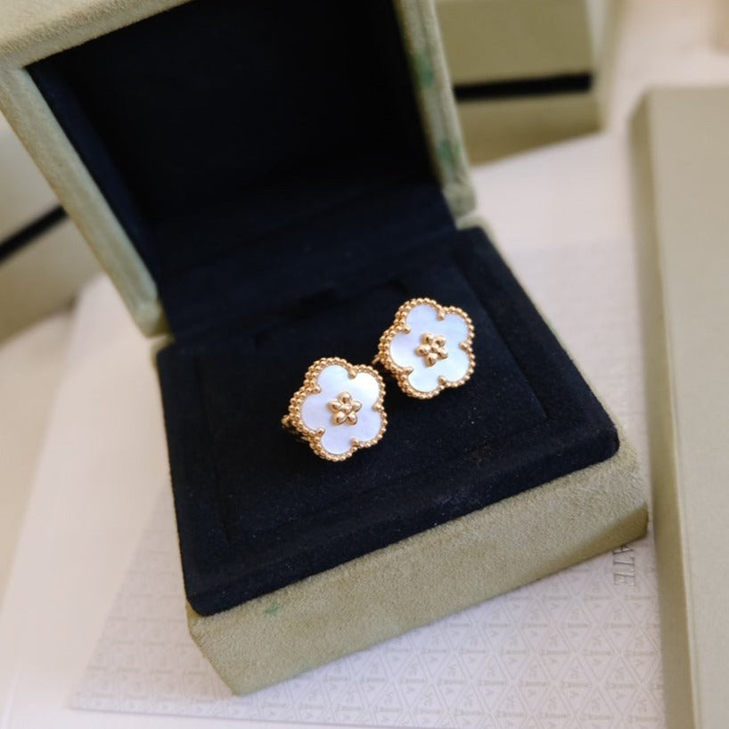 [Lumina]LUCKY PINK GOLD WHITE MOP EARRINGS