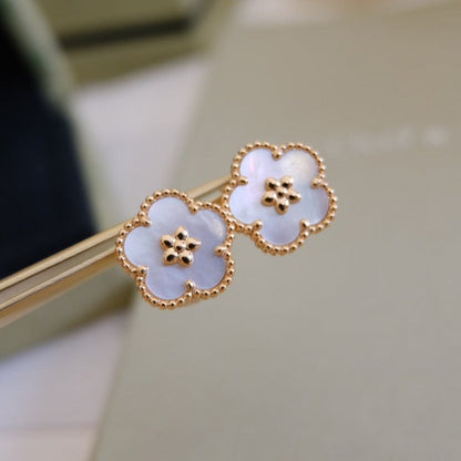 [Lumina]LUCKY PINK GOLD WHITE MOP EARRINGS