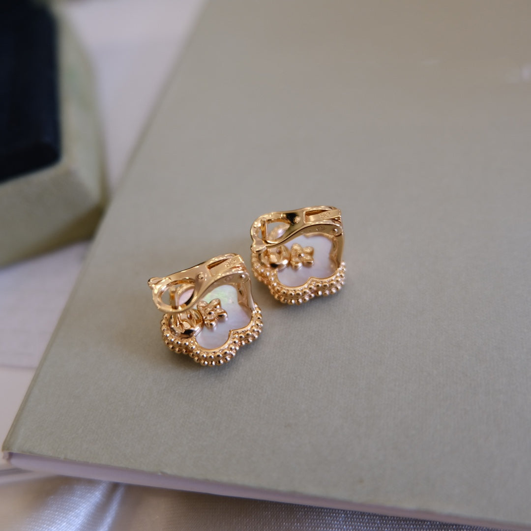 [Lumina]LUCKY PINK GOLD WHITE MOP EARRINGS