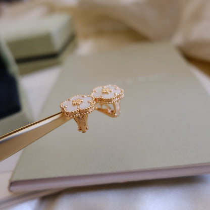 [Lumina]LUCKY PINK GOLD WHITE MOP EARRINGS