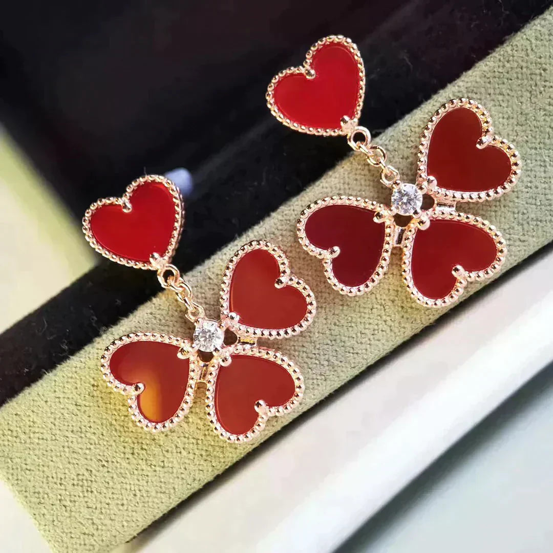 [Lumina]SWEET CLOVER CARNELIAN EARRINGS