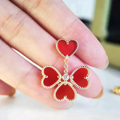 [Lumina]SWEET CLOVER CARNELIAN EARRINGS