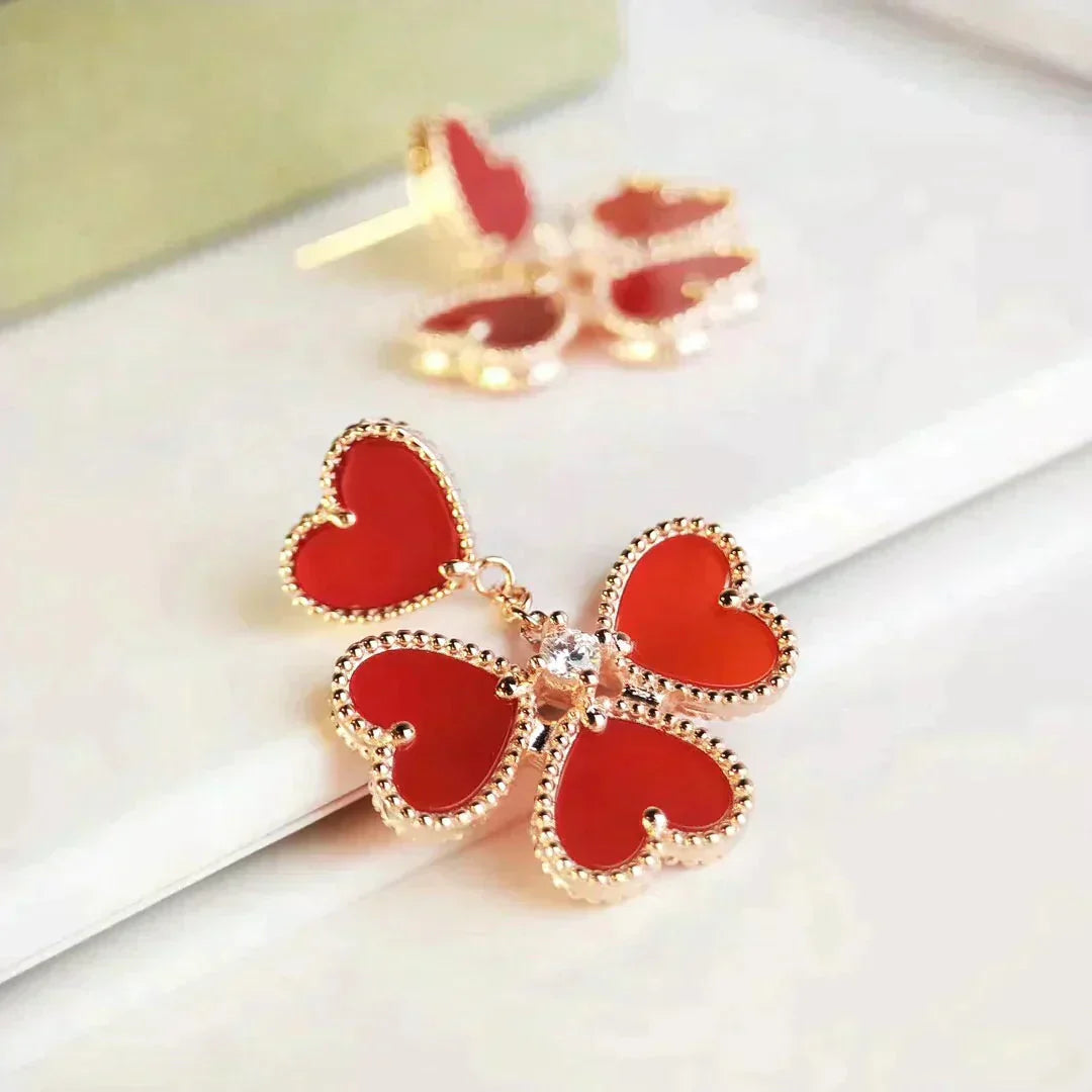 [Lumina]SWEET CLOVER CARNELIAN EARRINGS