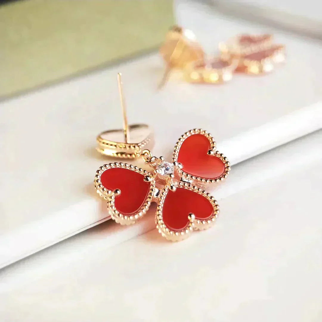 [Lumina]SWEET CLOVER CARNELIAN EARRINGS
