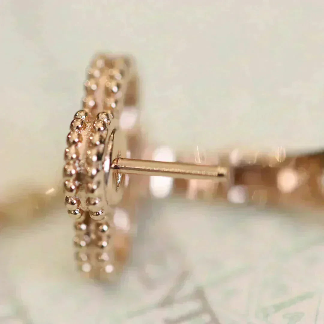 [Lumina]CLOVER MEDIUM 1 MOTIFS FUll DIAMOND EARRINGS