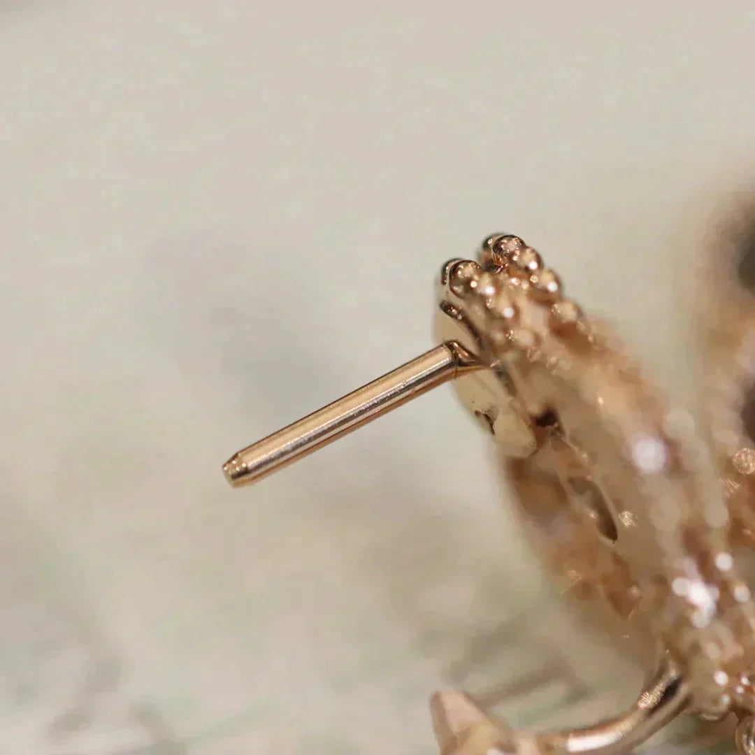 [Lumina]CLOVER MEDIUM 1 MOTIFS FUll DIAMOND EARRINGS