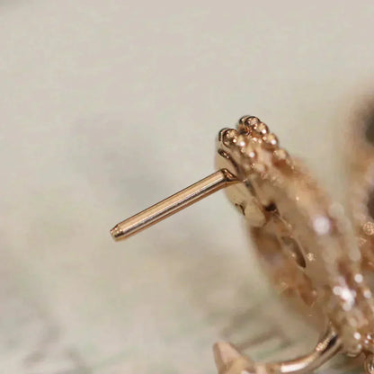 [Lumina]CLOVER MEDIUM 1 MOTIFS FUll DIAMOND EARRINGS
