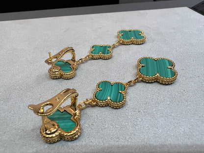[Lumina]CLOVER MALACHITE 3 MOTIFS GOLD