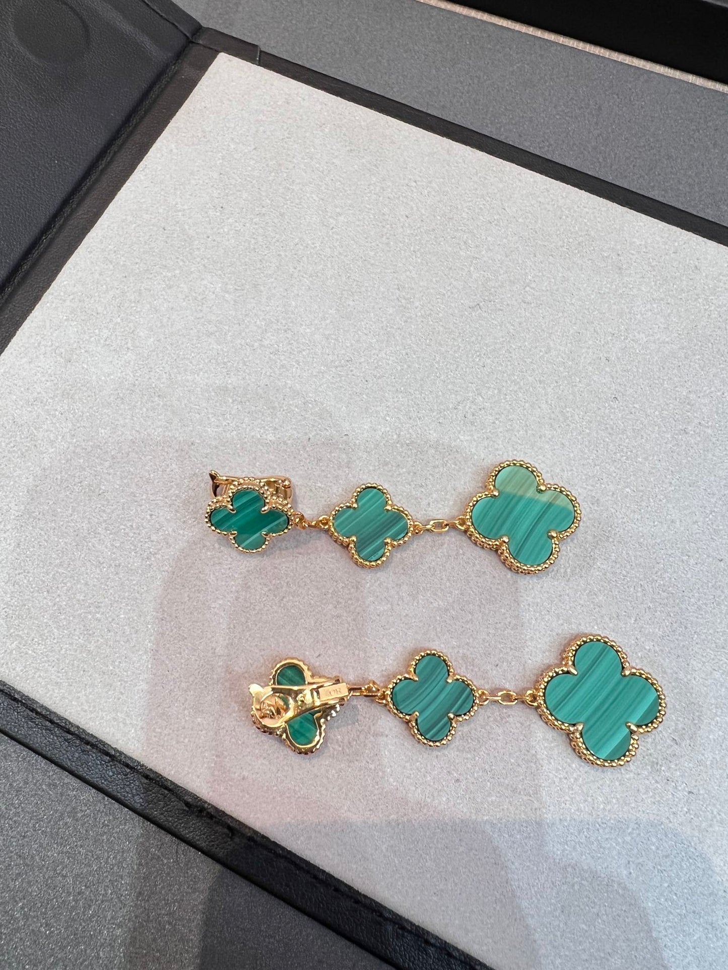 [Lumina]CLOVER MALACHITE 3 MOTIFS GOLD