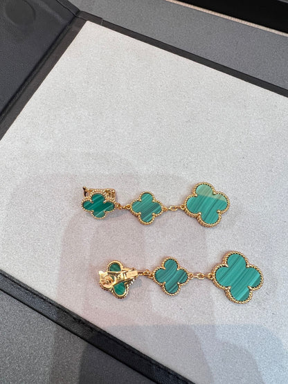 [Lumina]CLOVER MALACHITE 3 MOTIFS GOLD