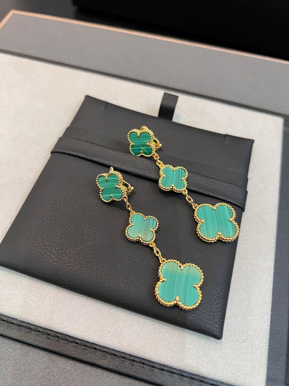 [Lumina]CLOVER MALACHITE 3 MOTIFS GOLD