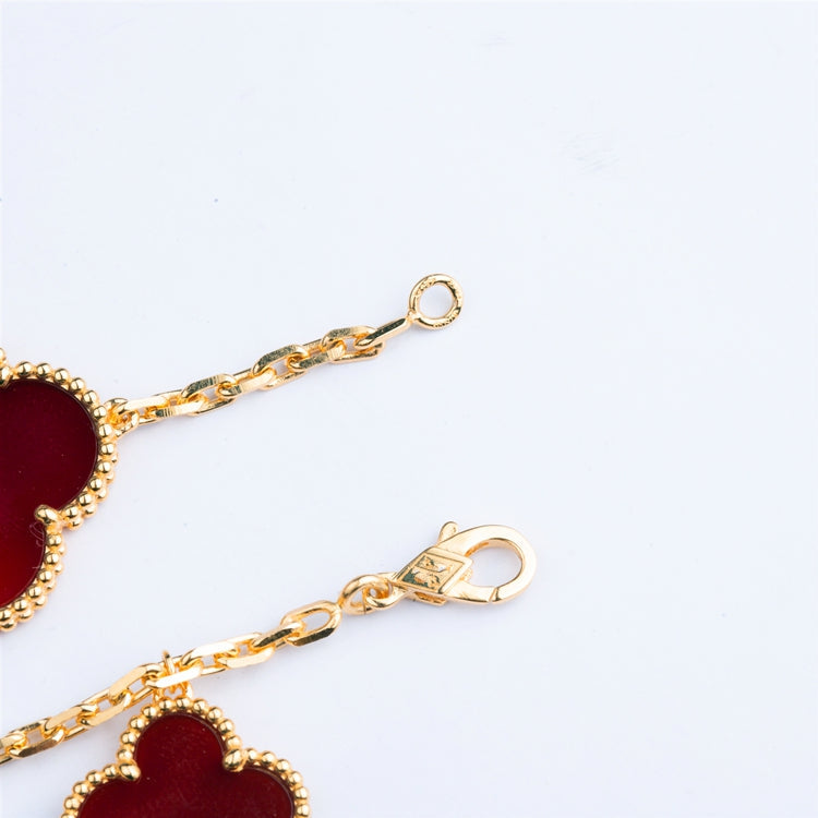 [Lumina]CLOVER BRACELET 5 MOTIFS CARNELIAN TIGER EYE