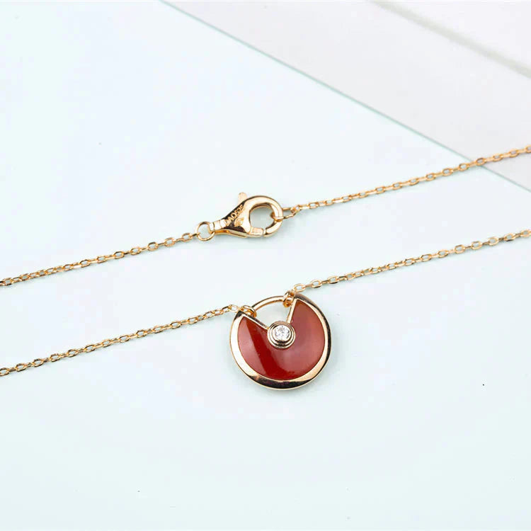 [Lumina]AMULETTE GOLD CARNELIAN ONYX NECKLACE
