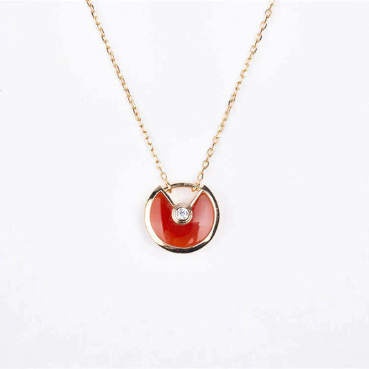 [Lumina]AMULETTE GOLD CARNELIAN ONYX NECKLACE