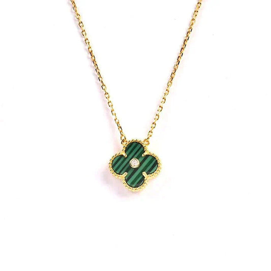 [Lumina]CLOVER 15MM DIAMOND TURQUOISE NECKLACE