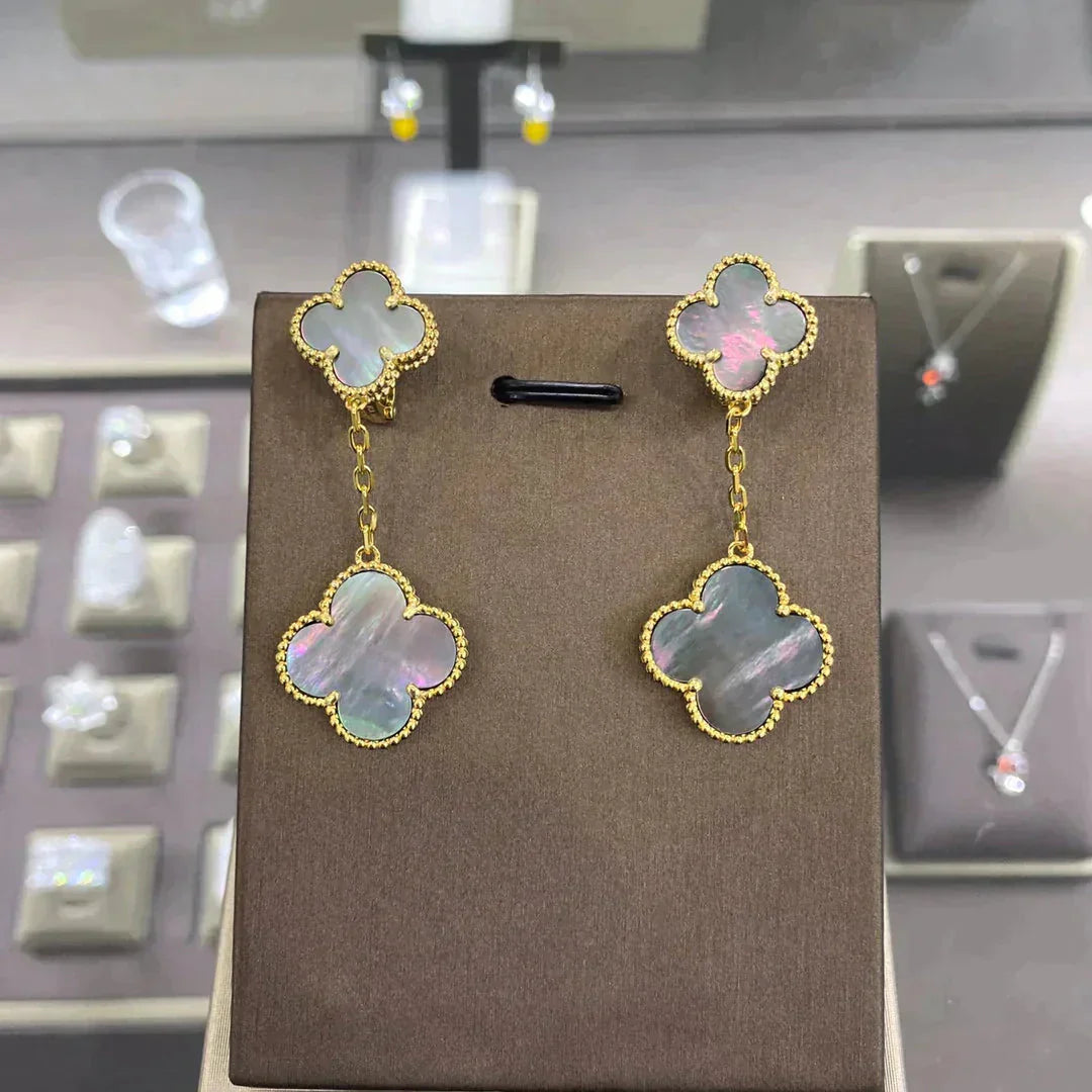 [Lumina]CLOVER 2 MOTIFS  EARRINGS (MULTIPLE CHOICESC