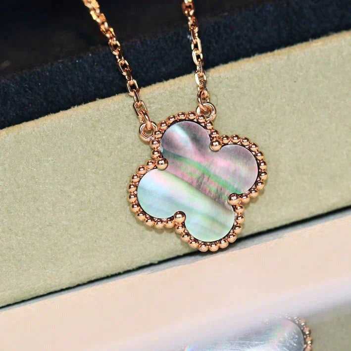 [Lumina]CLOVER 15MM  GRAY MOTHER OF PEARL NECKLACE