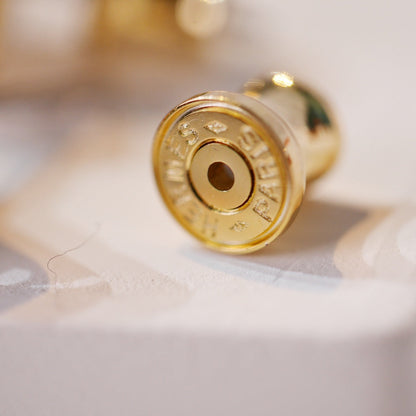 [Lumina]MINI POP H GOLD EARRINGS GREY