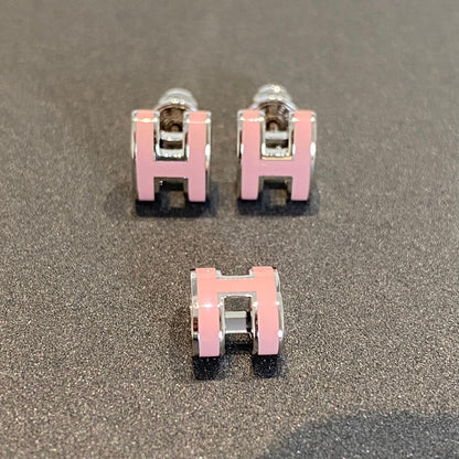 [Lumina]MINI POP H SILVER EARRINGS PINK