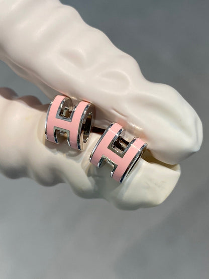 [Lumina]MINI POP H SILVER EARRINGS PINK