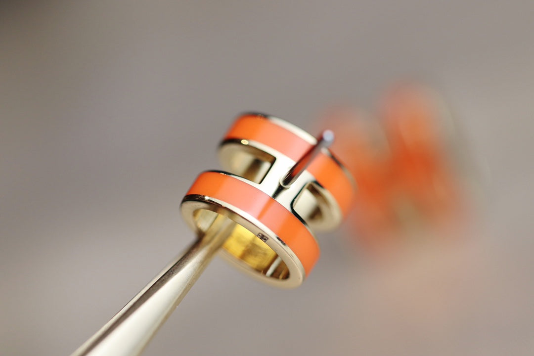 [Lumina]MINI POP H EARRINGS ORANGE