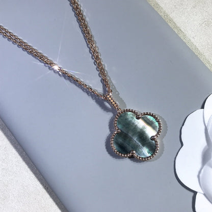 [Lumina]CLOVER 25MM GOLD DARK MOP BIG CLOVER NECKLACE