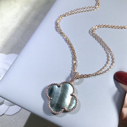 [Lumina]CLOVER 25MM GOLD DARK MOP BIG CLOVER NECKLACE