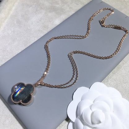 [Lumina]CLOVER 25MM GOLD DARK MOP BIG CLOVER NECKLACE