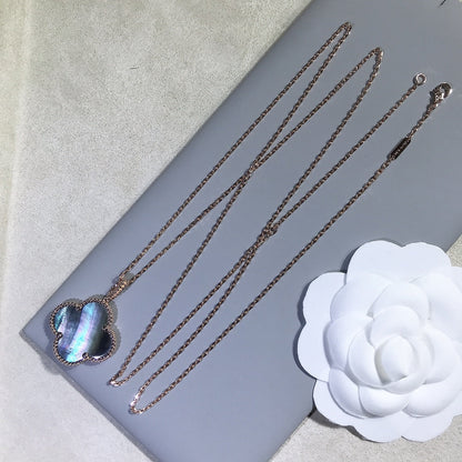 [Lumina]CLOVER 25MM GOLD DARK MOP BIG CLOVER NECKLACE