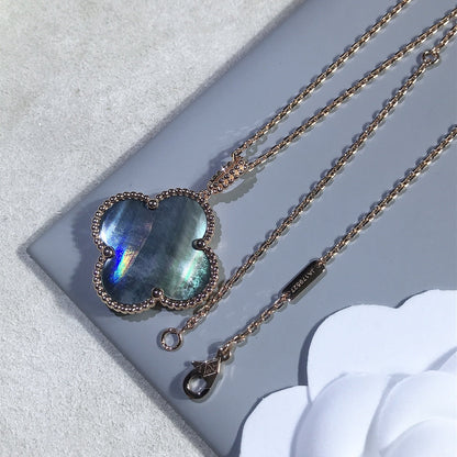 [Lumina]CLOVER 25MM GOLD DARK MOP BIG CLOVER NECKLACE