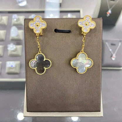 [Lumina]CLOVER  2 MOTIFS  DIAMOND  EARRINGS (MULTIPLE CHOICESç´