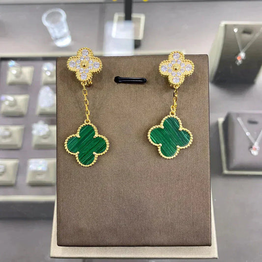 [Lumina]CLOVER  2 MOTIFS  DIAMOND  EARRINGS (MULTIPLE CHOICESç´