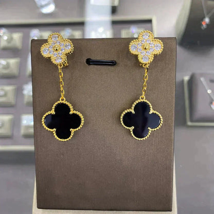[Lumina]CLOVER  2 MOTIFS  DIAMOND  EARRINGS (MULTIPLE CHOICESç´