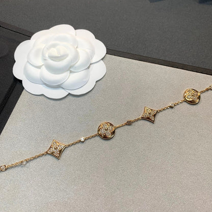 [Lumina]STAR AND SUN 4 MOTIFS GOLD DIAMONDS BRACELET