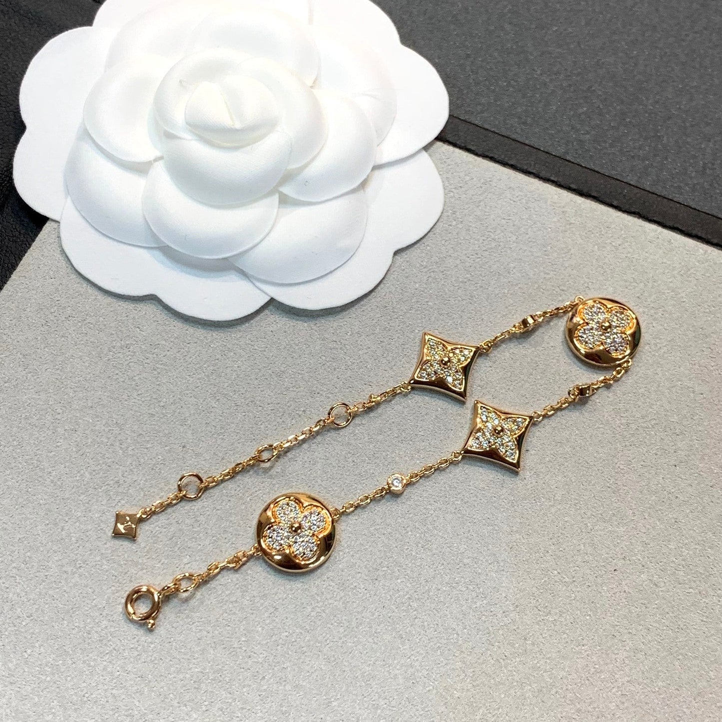 [Lumina]STAR AND SUN 4 MOTIFS GOLD DIAMONDS BRACELET