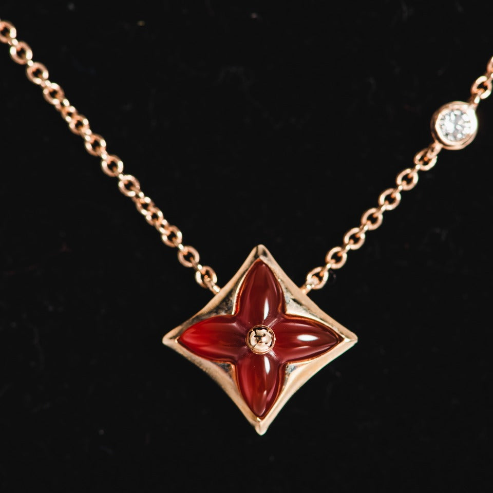 [Lumina]STAR NECKLACE PINK GOLD 1 DIAMOND