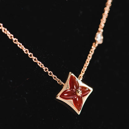 [Lumina]STAR NECKLACE PINK GOLD 1 DIAMOND